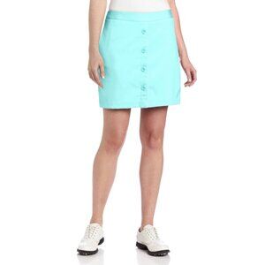 Greg Norman Light Aqua Button-Front Womens Skirt size 10 Skort Golf (bin ii105)